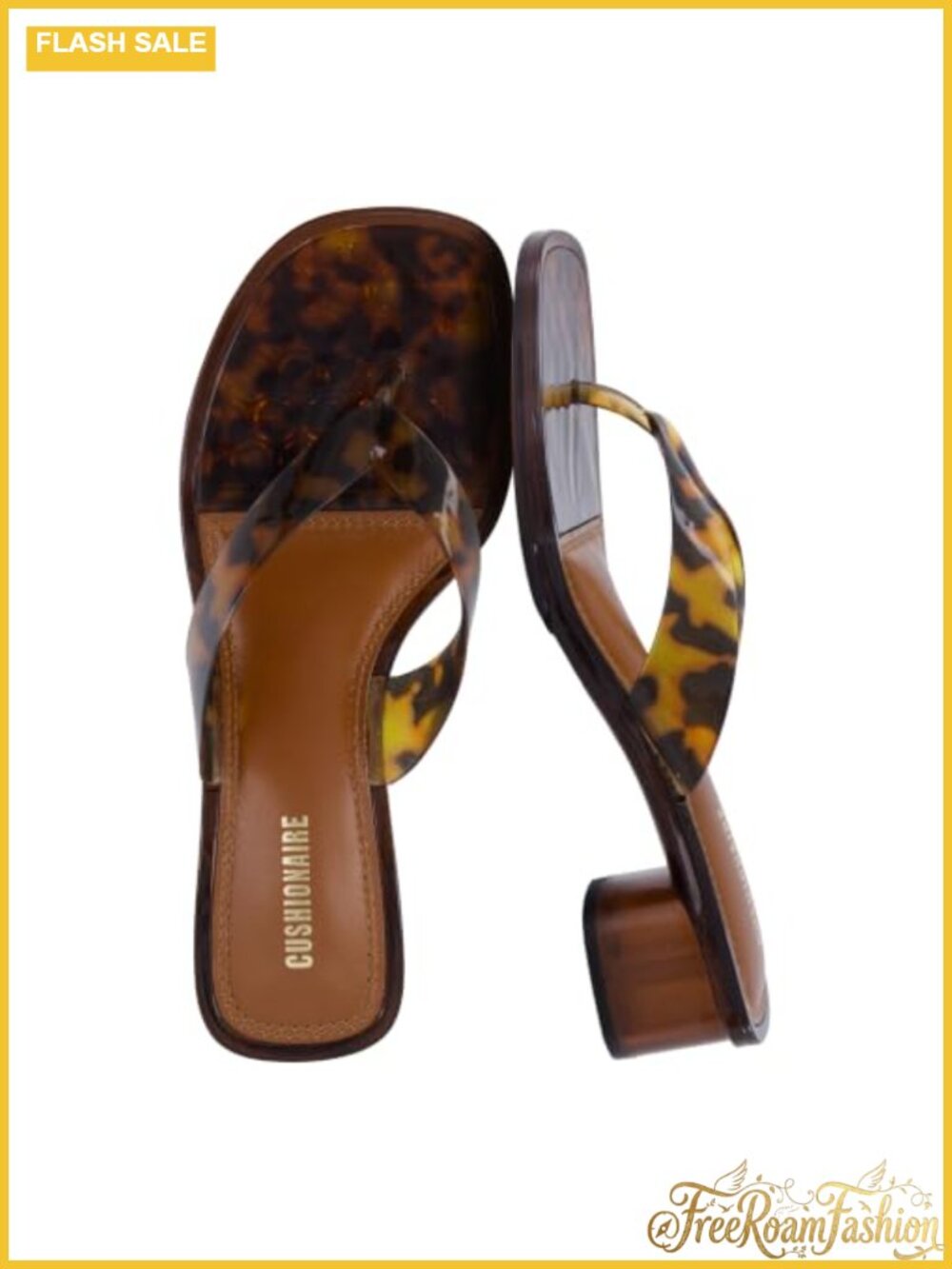 CUSHIONAIRE Toots Thong Strap Jelly Sandals Women Low Block Heel Slip On